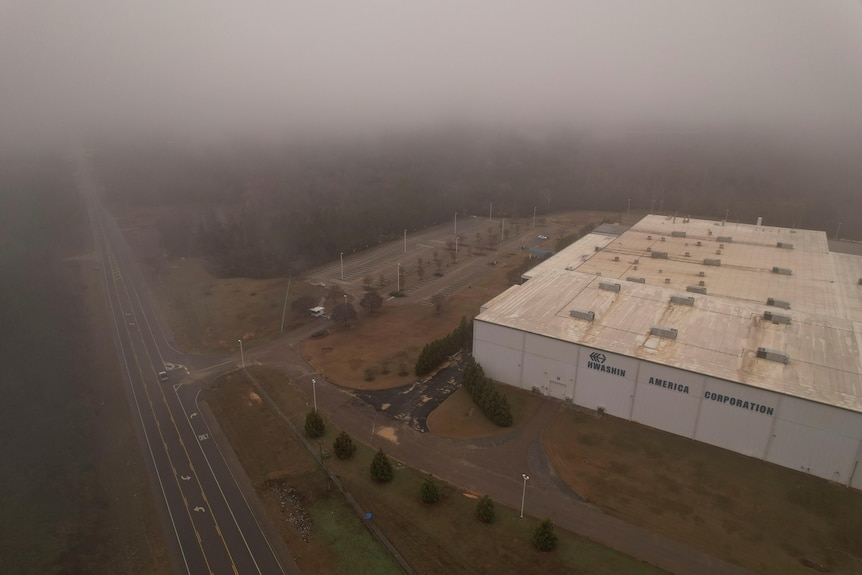 an aerial view of the Hwashin manufacturing facility in Greenville, Alabama.