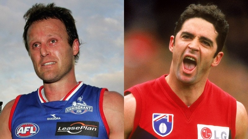 A composite image of two AFL footballers.