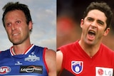 A composite image of two AFL footballers.