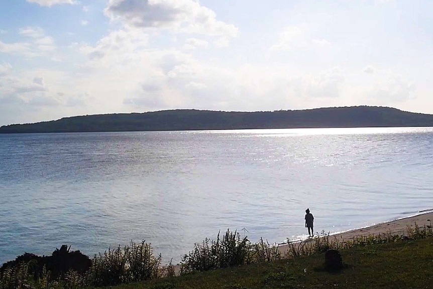 A beach at the Havannah resort in Vanuatu, on the island of Efate. Photo taken from video filmed in July 2020.
