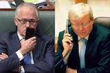 Malcolm Turnbull and Kevin Rudd on phone