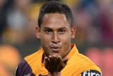 Barba blows a kiss to the camera after hat-trick against Knights