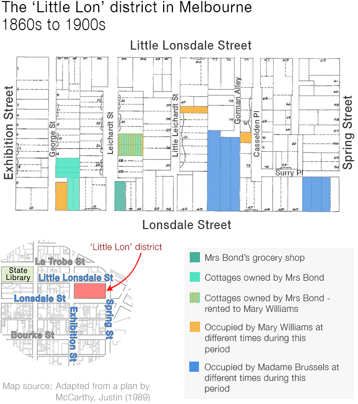 A map of the "Little Lon" district in Melbourne.
