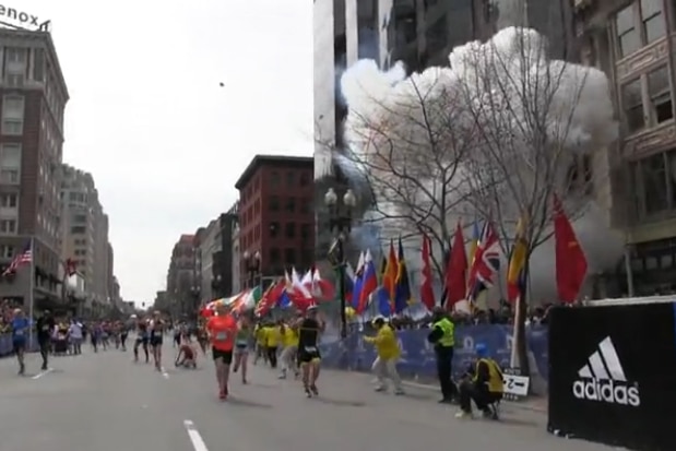 Still from Boston Globe's bombing witness video