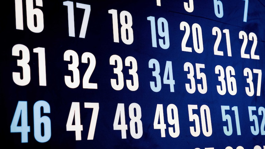 Rows of numbers on a screen