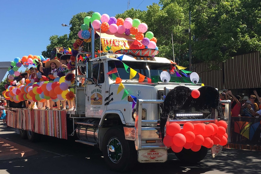 A truck decorated in Elvis style at the Parkes festival