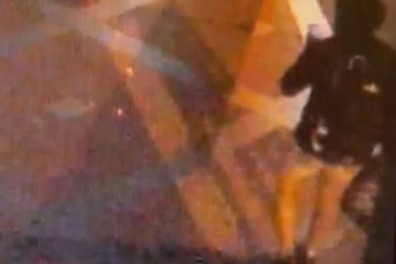 Hooded figure seen on surveillance footage.