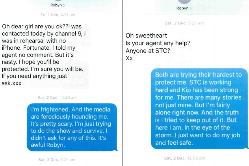 A screen shot of text messages