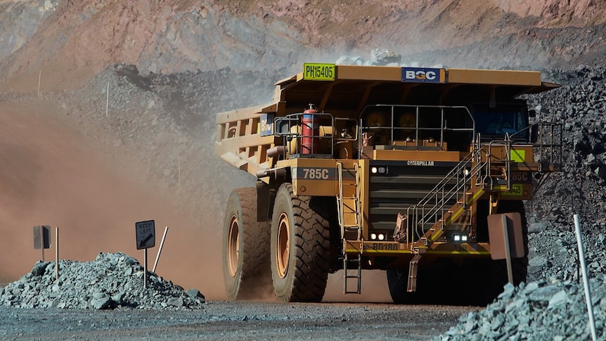 A BGC mining truck at the South Middleback Ranges mine, 60km north west of Whyalla, owned by Arrium Mining.