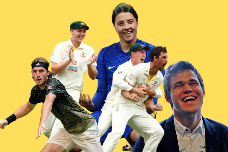 A grouped image of Australian and international sportspeople