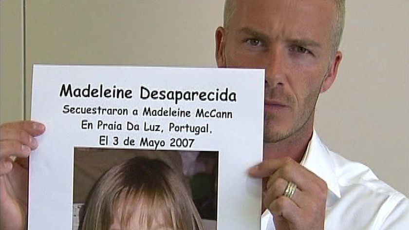 David Beckham makes a TV appearance to appeal for the release of Madeleine McCann