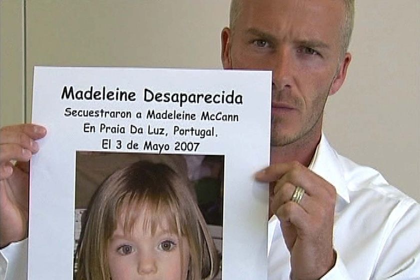 In a TV appearance, football superstar David Beckham appeals for any information on Madeleine McCann.