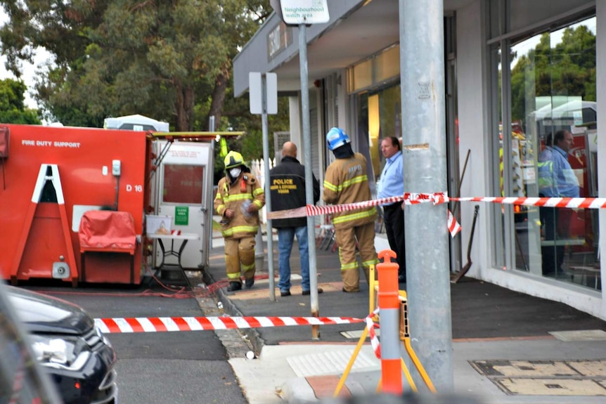 Fire crews outside Kittens Strip Club, Caulfield South