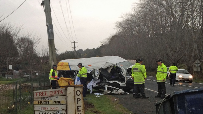 A cancer patient van involved in a double fatality crash in northern Tasmania