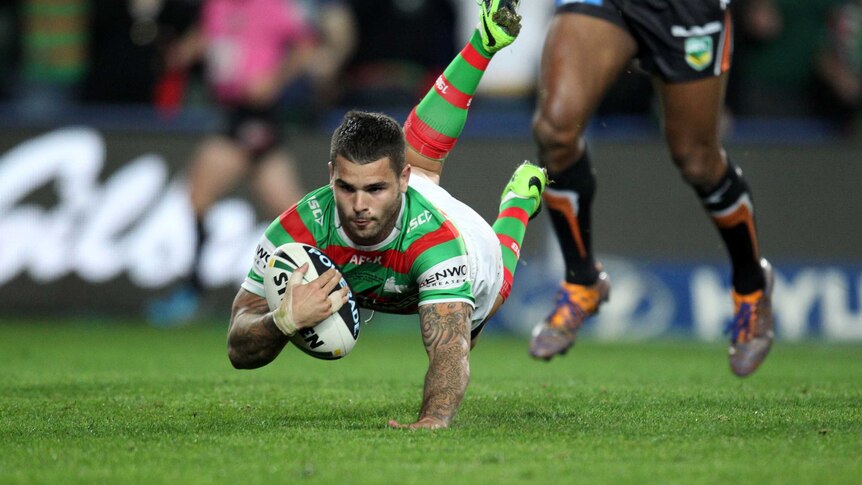 Touching down ... Adam Reynolds scores for the Rabbitohs