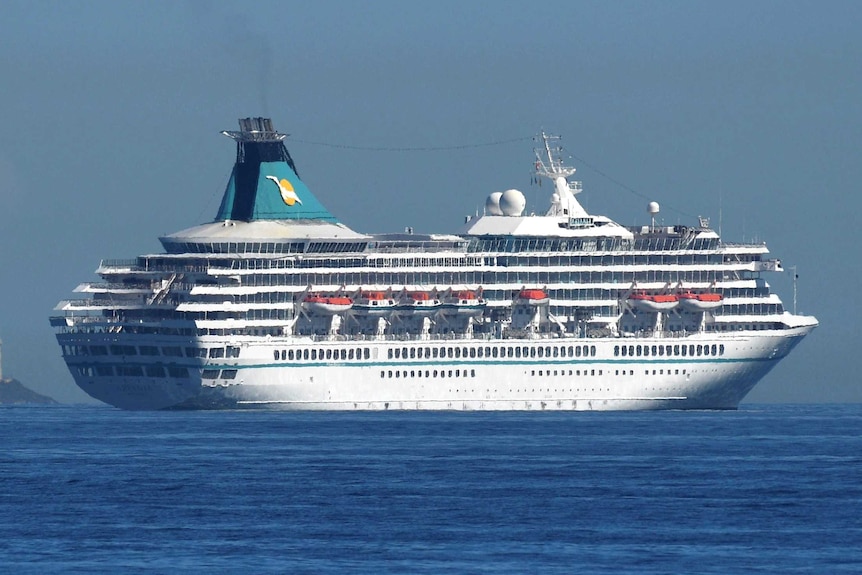 A cruise ship off the coast