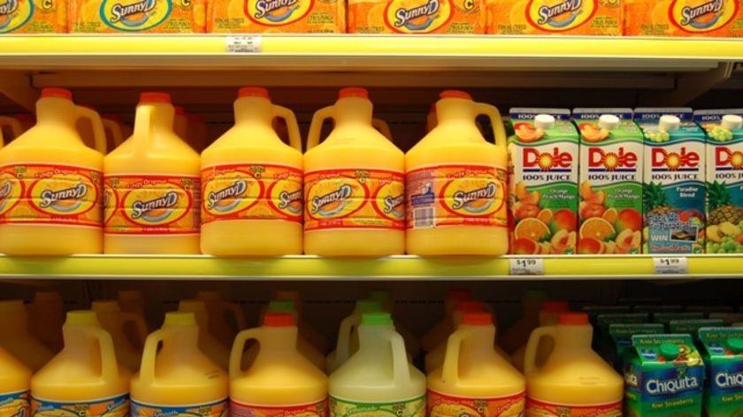 SunnyD fruit drink on supermarket shelves