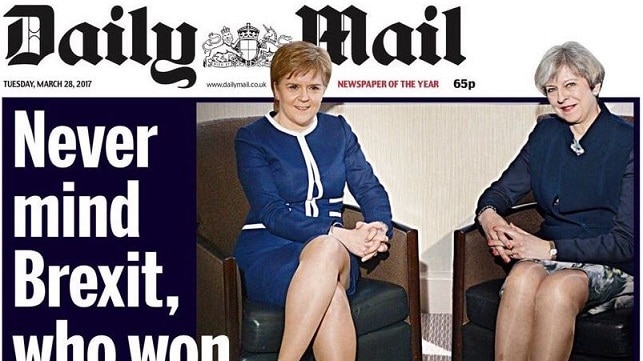 Daily Mail 'Legs-it' front page after meeting between British PM and Scotland's First Minister