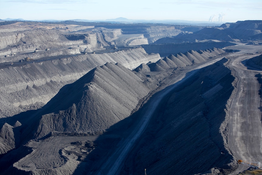An aerial shot of Rio Tinto's coal mine.