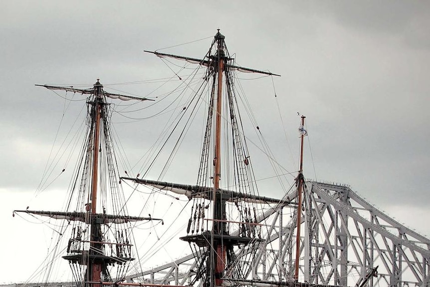 The replica of Captain Cook's Endeavour