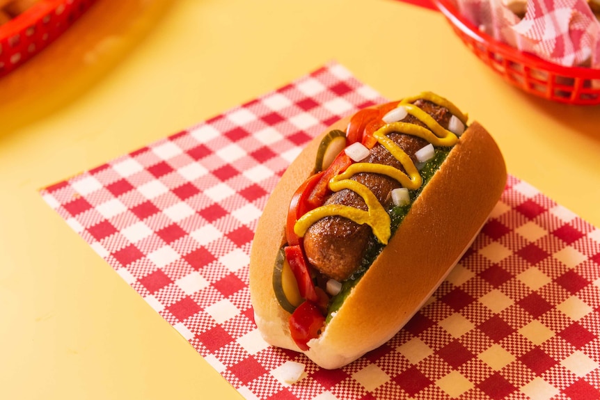 A plant-based hot dog