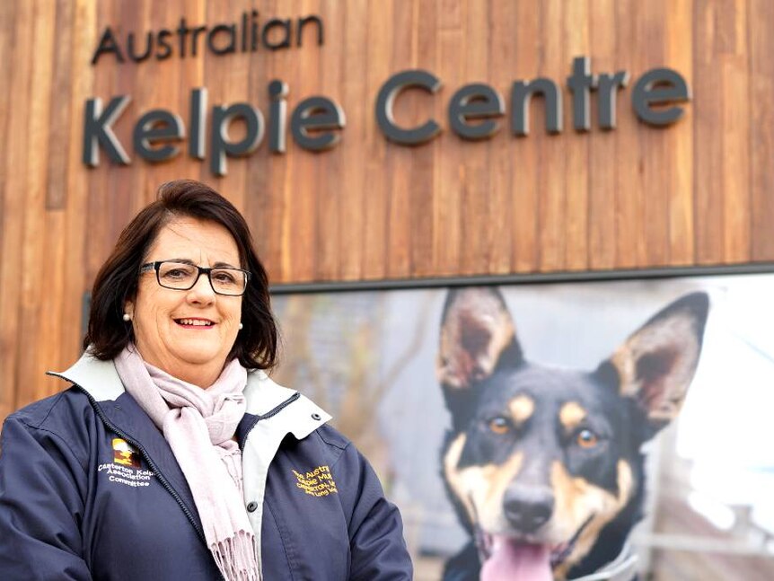 Casterton Kelpie Association President Karen Stephens smiles outside the Australian Kelpie Centre in Casterton.