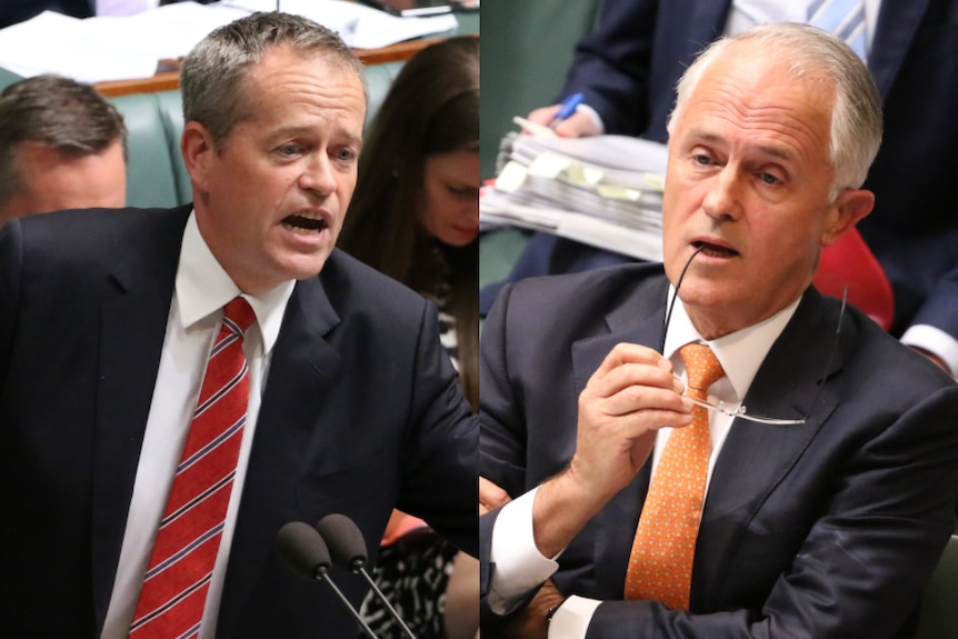 A composite image of Bill Shorten and Malcolm Turnbull.