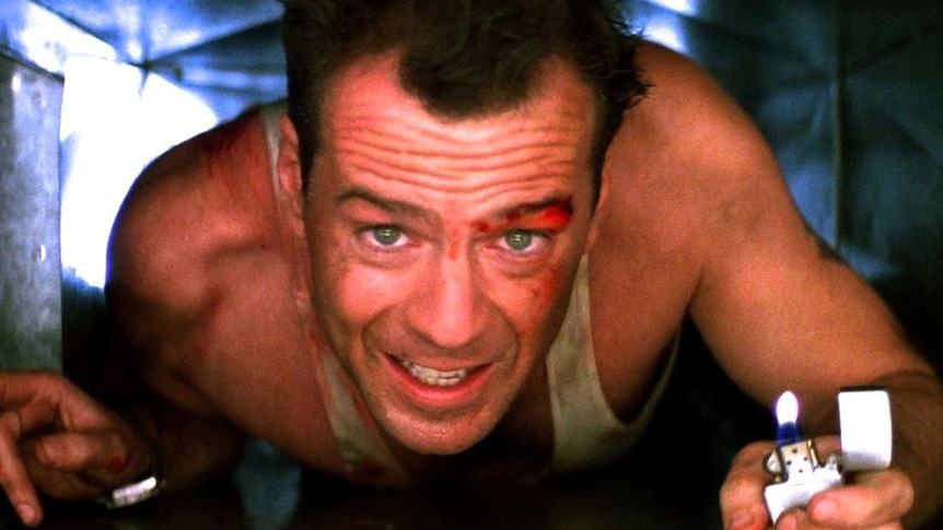 Bruce Willis in Die Hard.