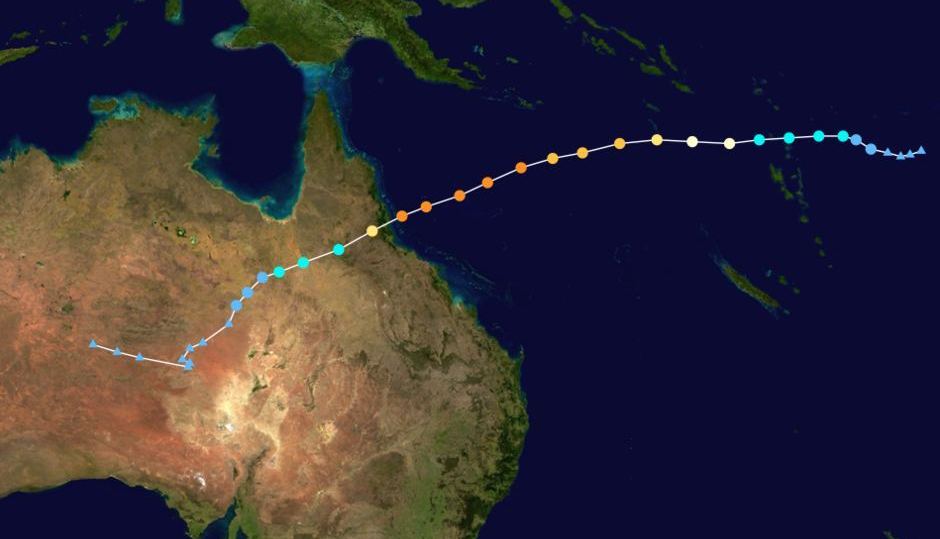 Track of Cyclone Yasi