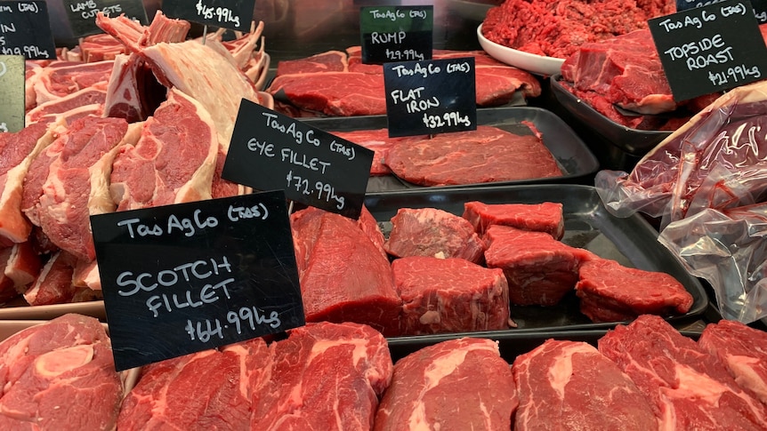 Photo of meat in butcher