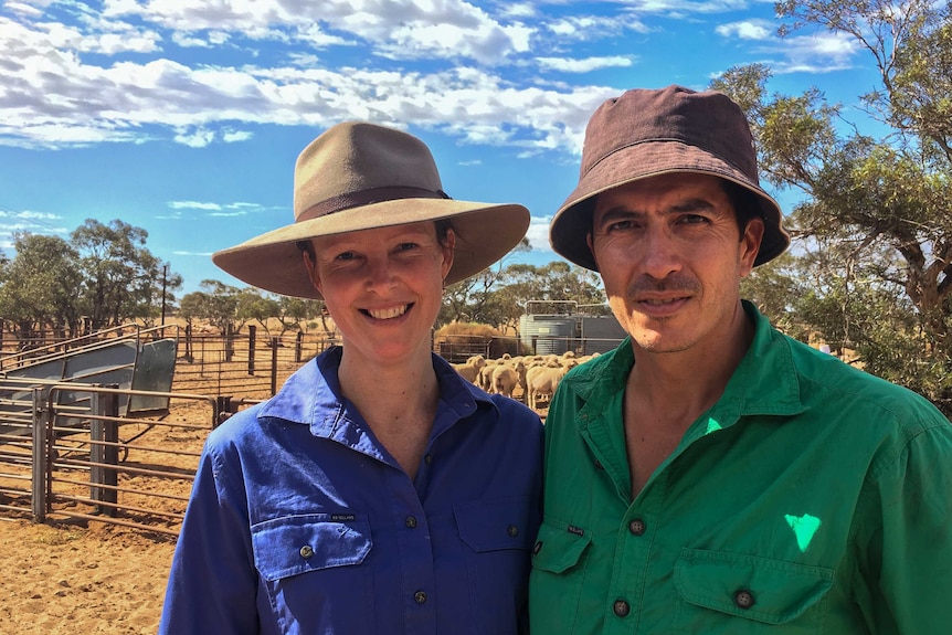 Peri and Josh McIntosh on their organic broadacre farm in SA's Mallee.