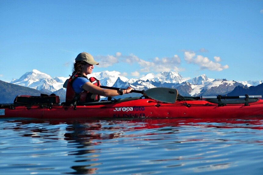 Lucy Barnard kayaking
