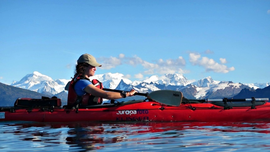 Lucy Barnard kayaking