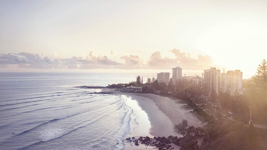 Aerial view of Rainbow Bay, Gold Coast