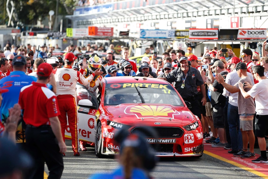 V8 driver Scott McLaughlin celebrates