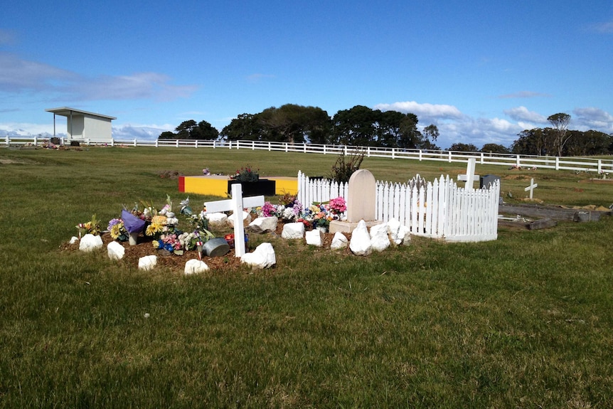 The remains had been interred at this graveyard in Lake Tyers, East Gippsland.