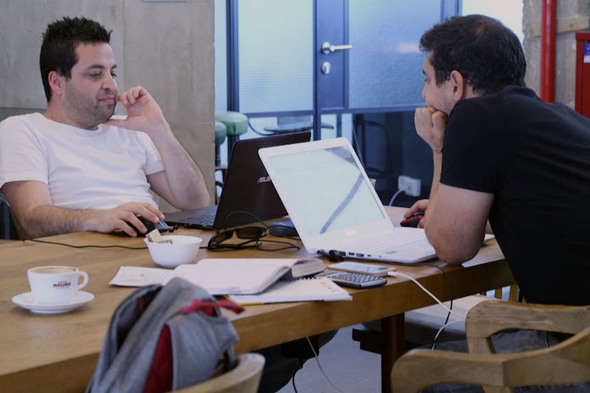 Israeli entrepreneurs work on tech innovation start-ups in 'landing pad' warehouse