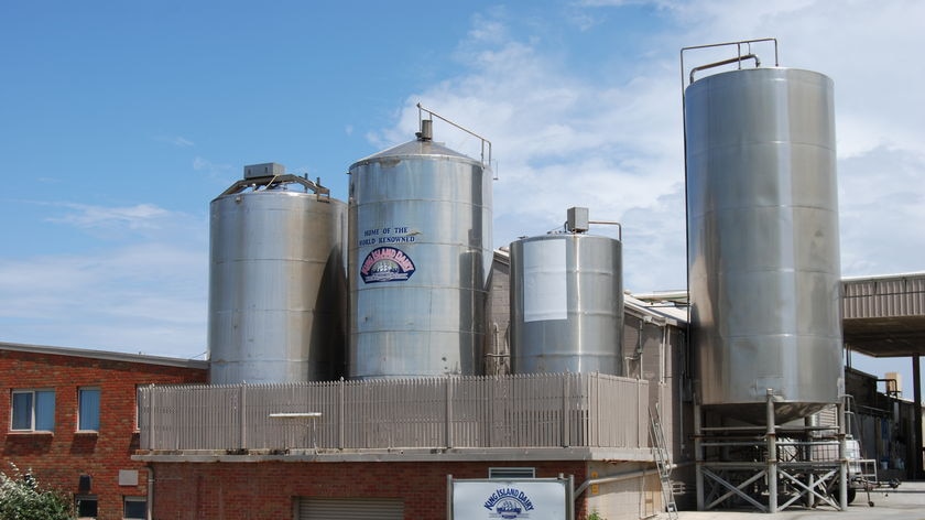 King Island Dairy processing facility on the north-west Tasmanian Island