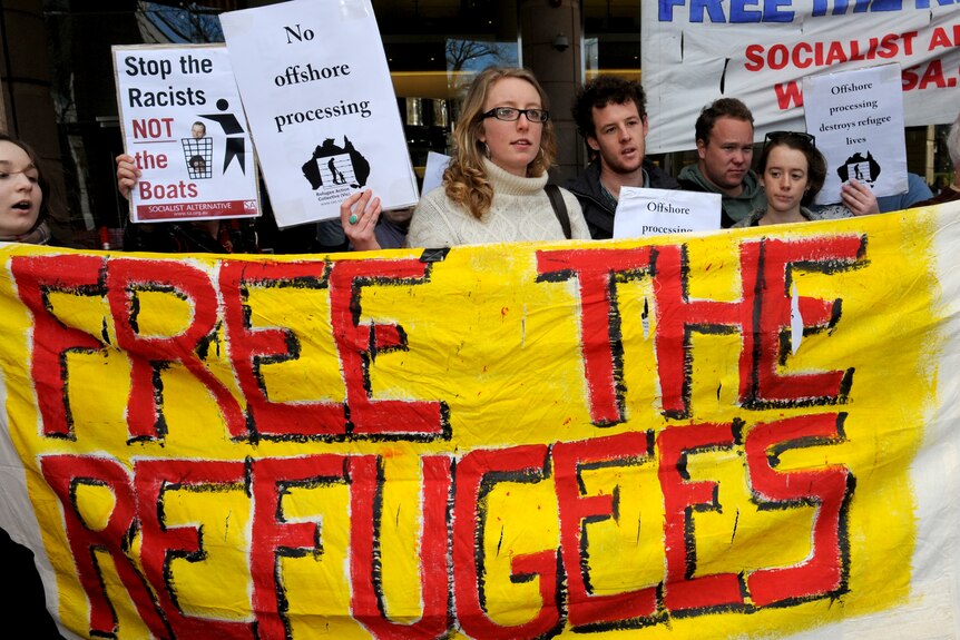 Protesters in Melbourne hold rally against offshore processing