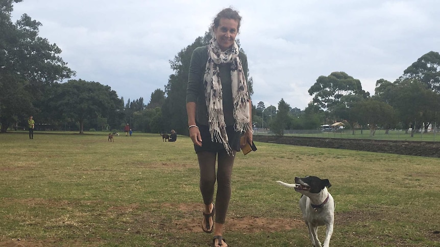 Claudette Rechtorik and foxy-Jack Russell staffy cross Pebbles