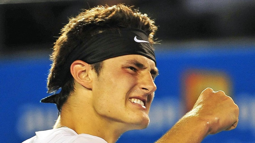Bring it on ... Tomic sealed victory comfortably in the second set. (file photo)