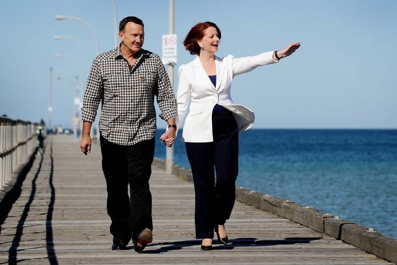 Julia Gillard (right) and her partner Tim Mathieson