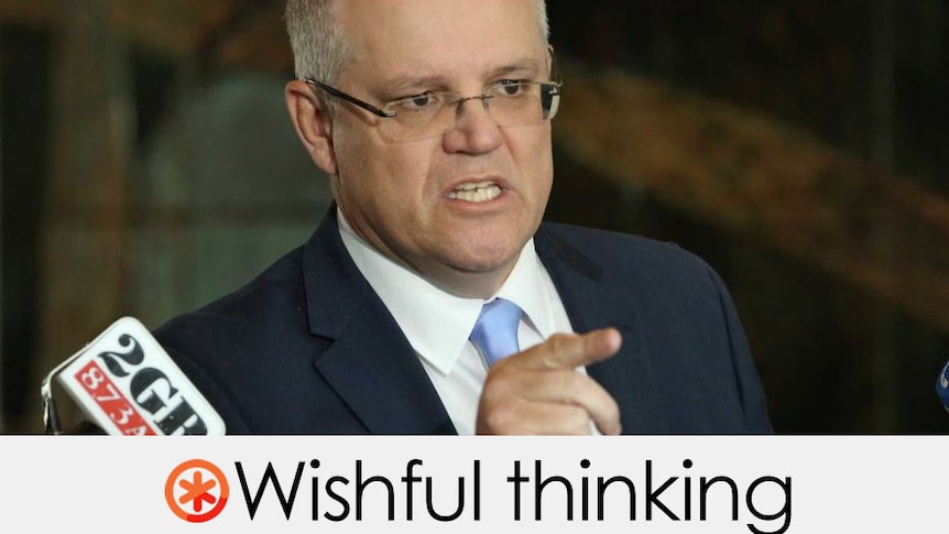 Scott Morrison with pointing finger.