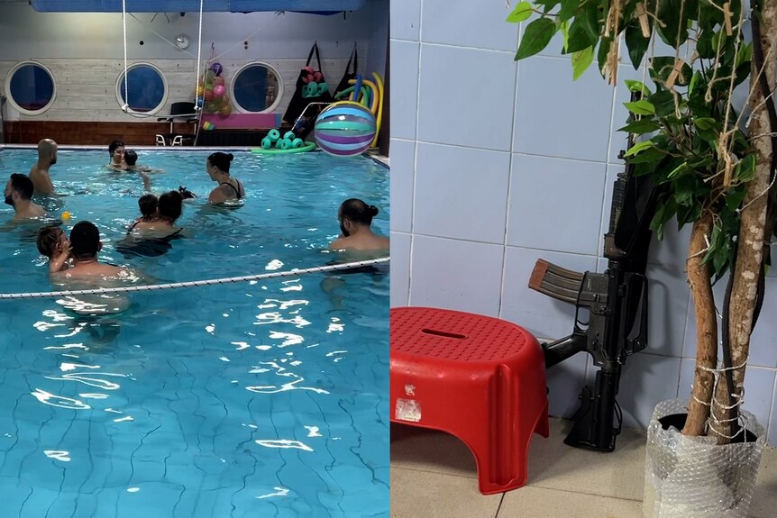A gun at kids swimming lessons in Israel.