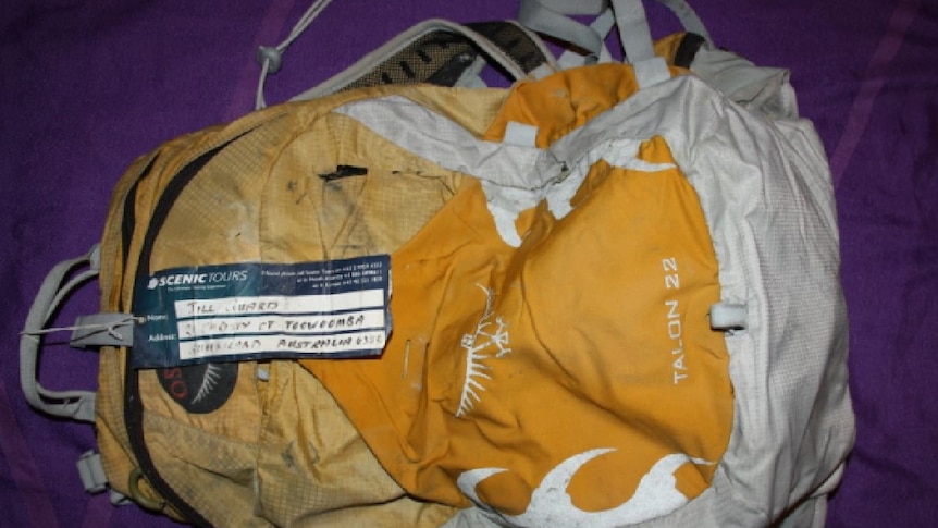 Jill Guard's bag was removed from the MH17 crash site.