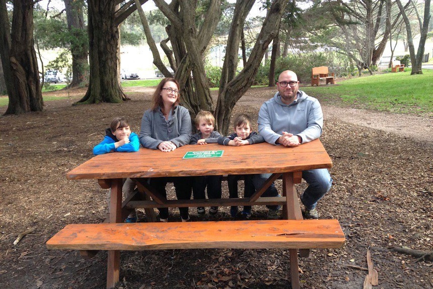 Incoming Labor member for Braddon, Justine Keay with her family after the 2016 federal election.