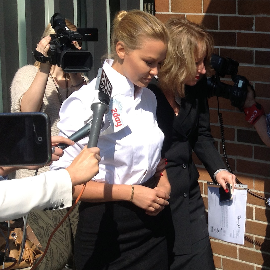 Lara Bingle arrives at Waverley Local Court in Sydney.