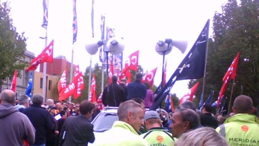 More than 2,000 construction workers marched through central Melbourne.