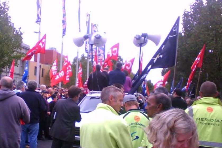 More than 2,000 construction workers marched through central Melbourne.