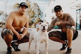 Tai Tuivasa and Tyson Pedro with a dog
